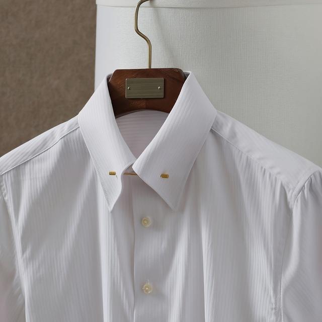 TEMU Men's With Detachable Collar, High-end White Collar, Contrast Color Long Sleeve Shirt,