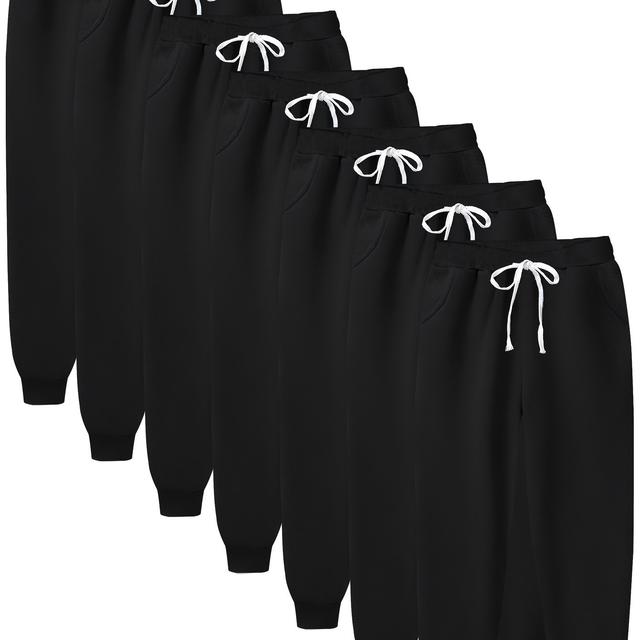 TEMU 7 قطع من السراويل الرياضية الكاجوال والعصرية للرجال بمقاسات كبيرة مناسبة للارتداء الرياضي الداخلي والخارجي، مقاسات كبيرة
