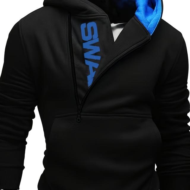 TEMU Men's Stylish Sports Casual Slim-fit Sweatshirt With Unique Letter Print For Autumn And Winter