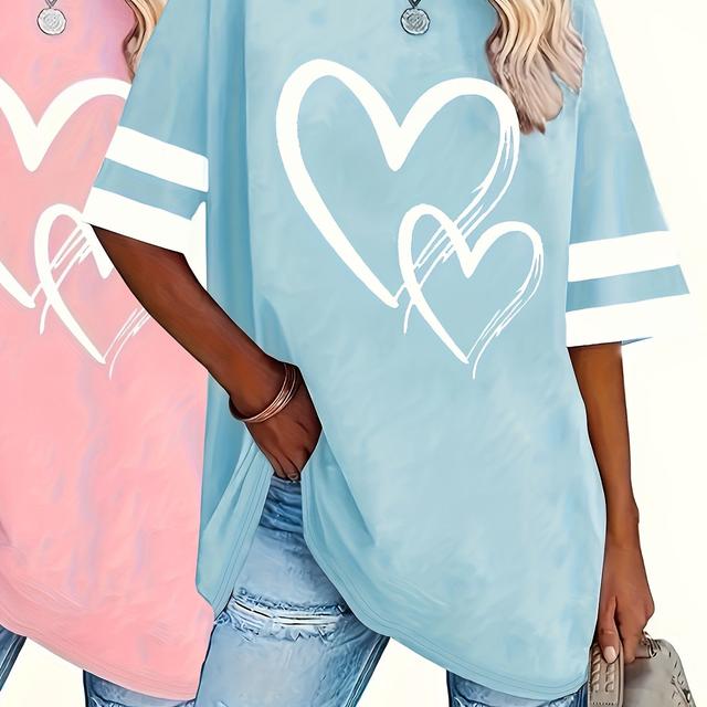 TEMU Casual & Comfortable, With , Short Sleeve, Spring/summer/fall, Plus Size Blouses