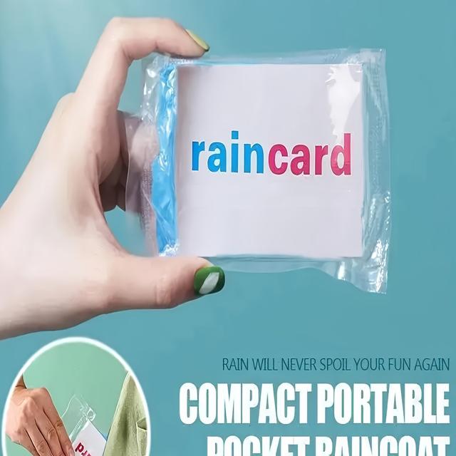 TEMU Disposable Card Raincoat, Portable Raincoat, Compressed Raincoat For And Adults, Disposable Raincoat