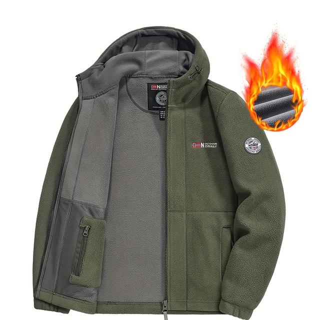 TEMU جاكيت رجالي خفيف الوزن ودافئ بسحاب - مناسب للسفر والعمل والارتداء اليومي - جاكيت بياقة بلون سادة (غسيل يدوي/تجفيف)