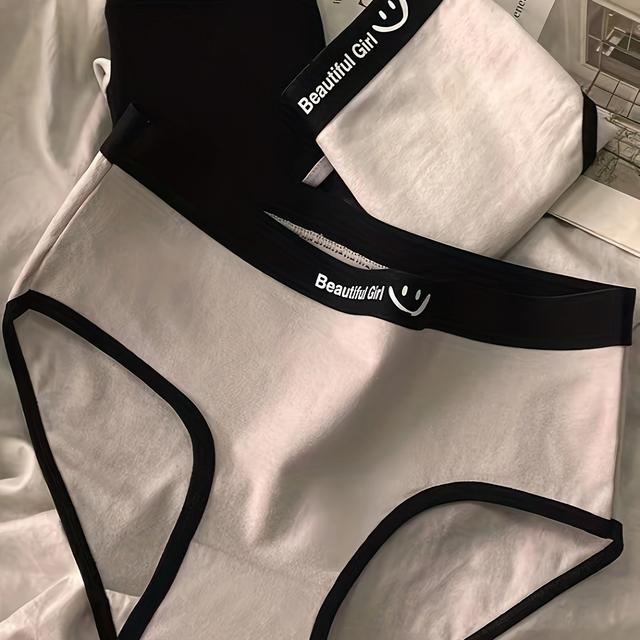 TEMU 3 Stück Damen Leckdichte Mid-Rise Hüftschmeichler-Dreiecks-Slips, Niedliches Japanisches Design mit Doppelschicht-Technologie