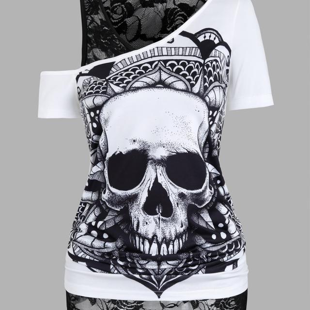 TEMU Targeted Development Of Dark Patterned Lace Two-piece T-shirt