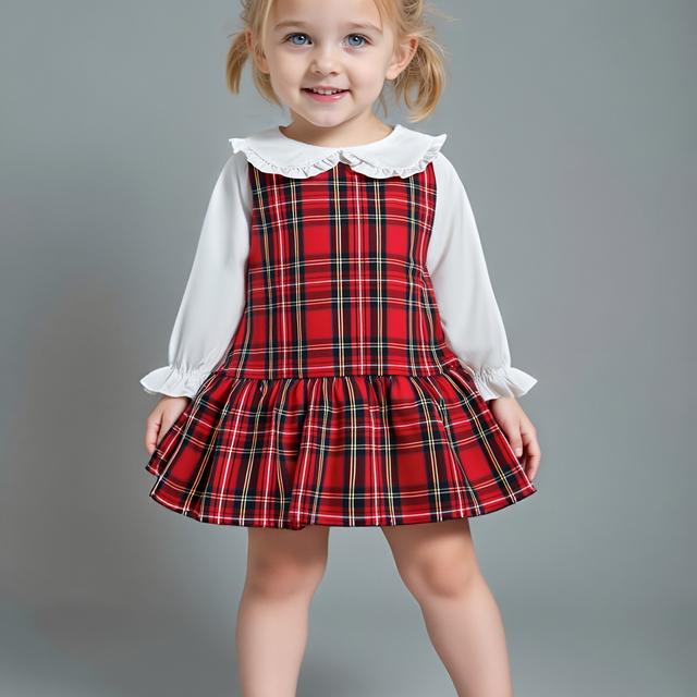 TEMU Elegantes Weihnachtsfestkleid mit Rüschenkragen