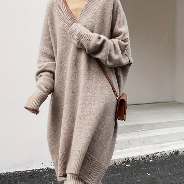 TEMU 秋冬新作 ミドル丈セータージャケット レディース レイジースタイル セーター