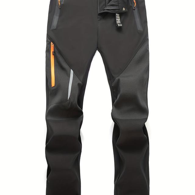 TEMU Yomego Breathable And Quick-dry Lightweight Pants With Elastic Waist And 4-zipper Pockets, Men's Contrast Color Stripes Print Pants For Outdoor Sports With Belt, Ideal For Outdoor Activities