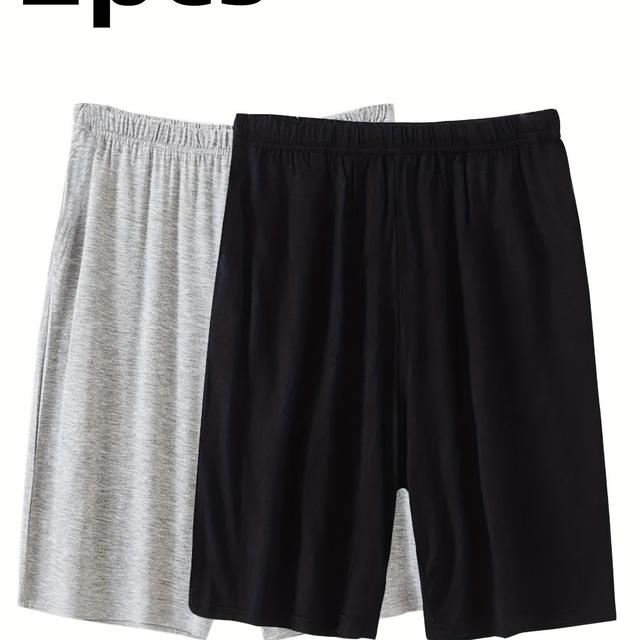 TEMU 2pcs Men' Shorts, Summer Loose Fit Knee-length Pants, Thin Pants, Plus Size