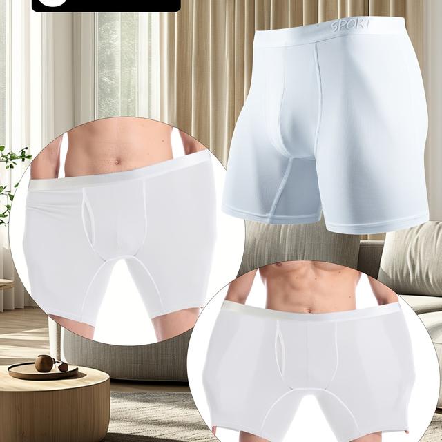 TEMU 5 قطع بوكسر رجالي أبيض صيفي | قماش عالي المرونة، قصة ضيقة، لون موحد للجري والتمارين الرياضية - Nor