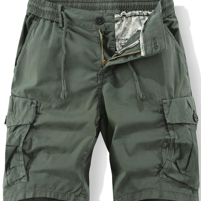 TEMU Baumwoll-Casualshorts für Herren, Reithosen Kurzhose mit Zipper in Kniehöhe Cargo Shorts, Robuste Max Duck Tischlerhose Elegante Baumwolle Uni-Shorts