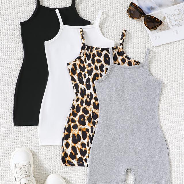 TEMU 4pcs Leggings Casual para Niñas con Estampado de Leopardo en , y - Ideales para Combinar con Chaquetas, Abrigos y Sudaderas, Ajuste para Atuendos Informales, Perfectas para Exteriores