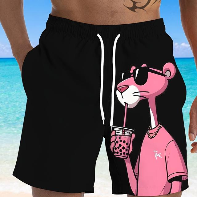 TEMU شورت شاطئ كاجوال للرجال بمقاس كبير مع طباعة رقمية ثلاثية الأبعاد - تصميم جرافيك جذاب، مقاس عادي، قابل للغسل في الغسالة للجولف والصيف والحفلات، مقاسات كبيرة