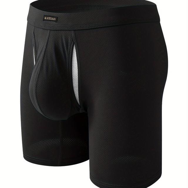 TEMU Halloween Gift For Boyfriend: Men's Extended Length Boxer Briefs With Dual Side , Separate Pouch, Mesh Breathable Underwear For Home And Sport Wear