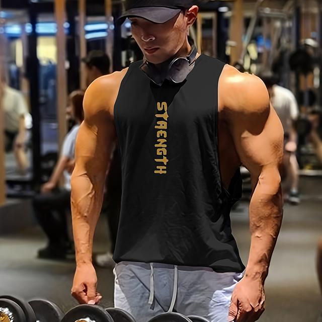 TEMU 스포츠용으로 여름 야외 조끼 탑, 남성용 캐주얼 스트레치 무소매 체육관 헬스 탱크 탑|요가복|남자나시|헬스복