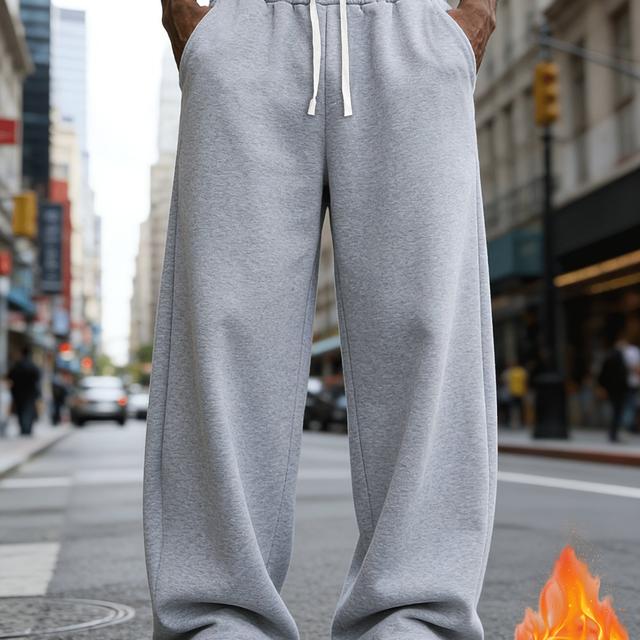 TEMU Pánské volnočasové sportovní kalhoty, volné tepláky se stahovací šňůrkou v pase, běžecké kalhoty pro streetwear a outdoorové aktivity, teplé kalhoty na podzim/zimu