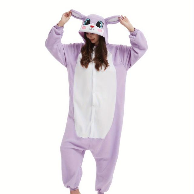 TEMU Cartoon Onesie, Dieren Onesie Konijn, Halloween Kostuum, Kerstfeest Outfit, Karakter Rollenspel Loungewear.