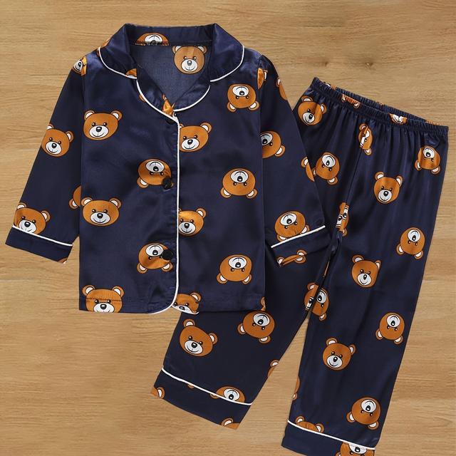 TEMU 2024 Neues Ins-Stil Kinder Langarm Pyjama-Set Heimkleidung