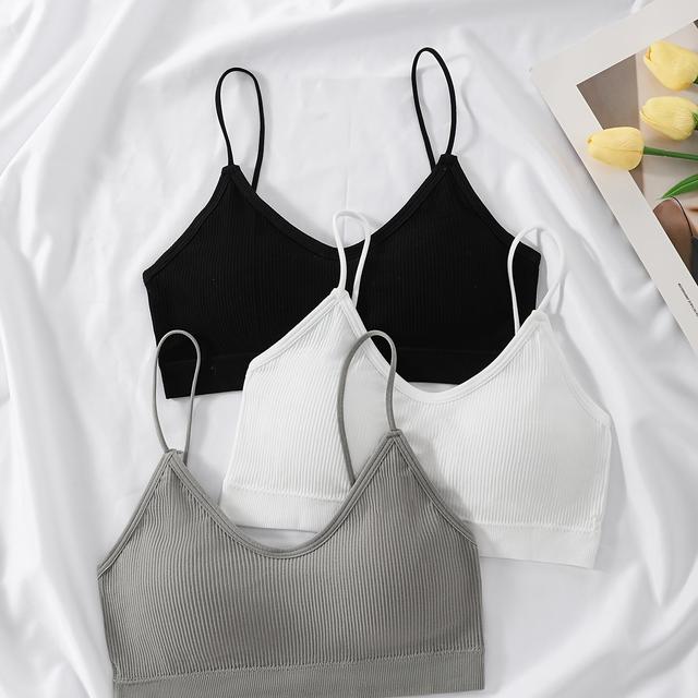 TEMU 언더와이어 없는 편안하고 캐주얼한 스트랩리스 캐미솔 3종 세트