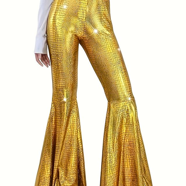 TEMU Nieuwe Halloween Wijde Broek uit Europa en Amerika, Hippie Pailletten Lange Broek, Disco Patchwork Wijde Pijpen Broek voor Senioren, Carnaval Feest Cosplay Optreden Kostuum Broek