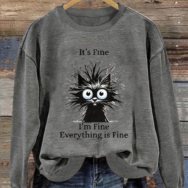 TEMU Women's Autumn/winter New Loose Round Neck Pullover Long Sleeve Animal Print Sweatshirt