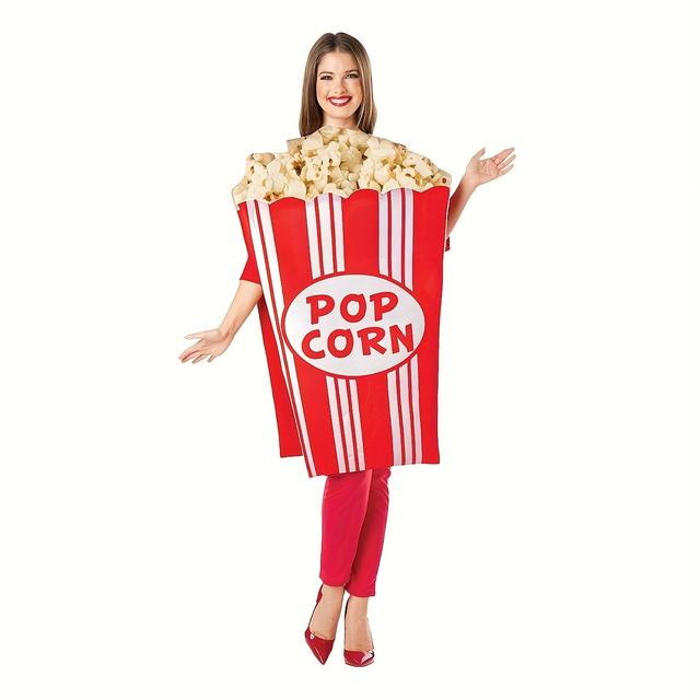 TEMU Adult' Popcorn Costume - Outfit With Popcorn-themed Outfit, Casual Costume For Themed Parties, Wear For & (costume Apparel)