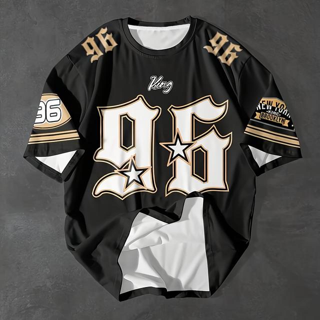 TEMU Camiseta casual para hombre con estampado digital, camiseta de ocio para uso diario, tela transpirable y cómoda, el mejor regalo para