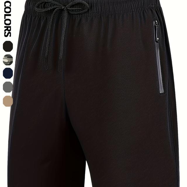 TEMU Plus Size Męskie Casual Elastyczny ściągacz Jednokolorowe Sportowe krótkie spodnie, ponadgabarytowe Spodenki fitness do biegania Szybkoschnący Oddychający