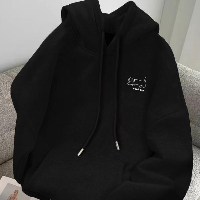 TEMU เสื้อฮู้ดลำลอง GOOD DAY