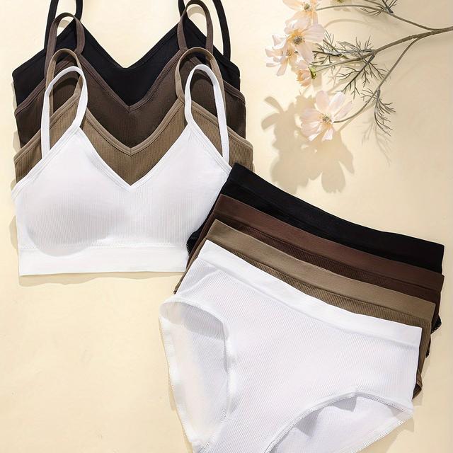 TEMU Four- Casual And Comfortable Back-friendly Underwear Set