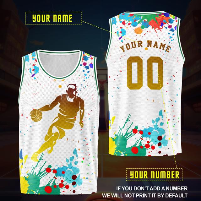 TEMU Custom ' Basketball Jersey With Name & Number - Breathable, Fit For Training & Games, Outdoor Sports & Casual Wear