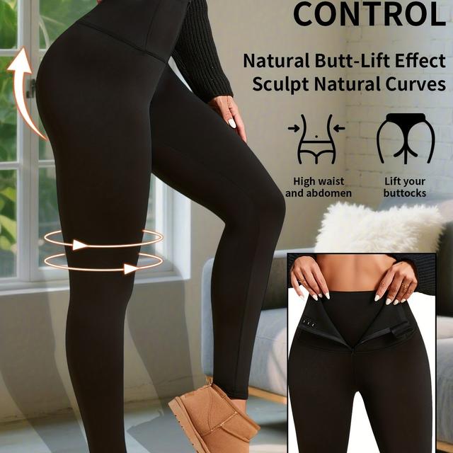 TEMU Hoge Taille Yoga Leggings met Buikcontrole - Billiftend & Volledige Lengte Ritsbroek, Volledig Effect Curve Vormende Workout & Casual Kleding, Handwasbare Buiktrimmer (Geen Onderbust)