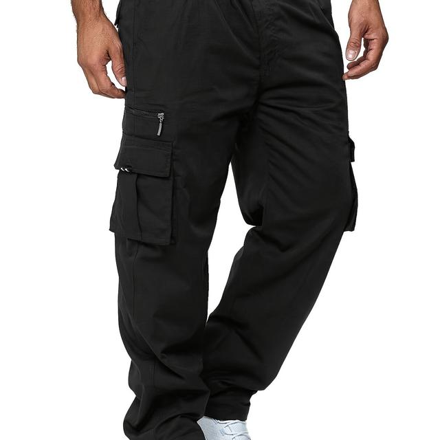 TEMU Men's Fashion Vintage-style Thick Loose Work Pants, Casual Trousers With Multiple Pockets For Spring And Autumn City Walking And Outdoor Activities