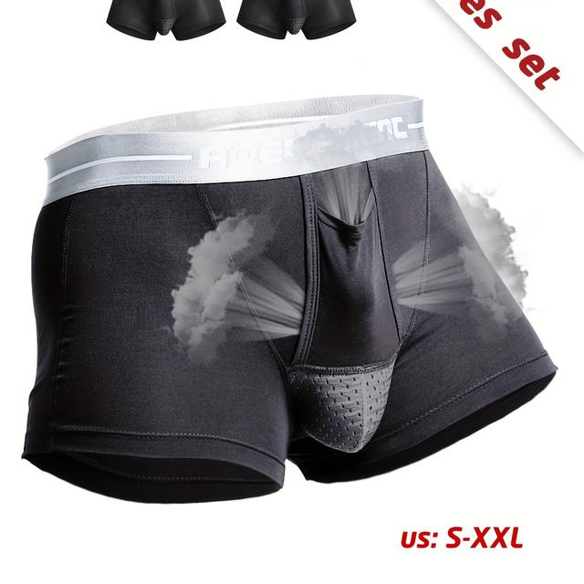 TEMU 2pcs Boxers pour Hommes avec Design de Poche Unique - Tissu Souple Respirant et Extensible, Haute Élasticité & Absorption d'Humidité - Tailles S-XXL (US) - Cadeau Idéal pour Petit Ami