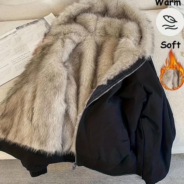 TEMU Podzimní a zimní dámská kožichová bunda