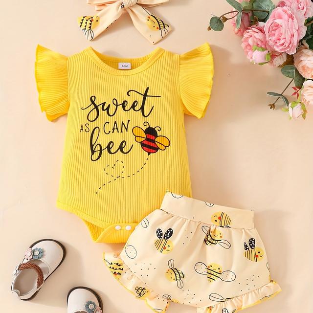 TEMU Ribbed Short Sleeve Hoodie + Shorts + Headscarf Three-piece Set, Outdoor