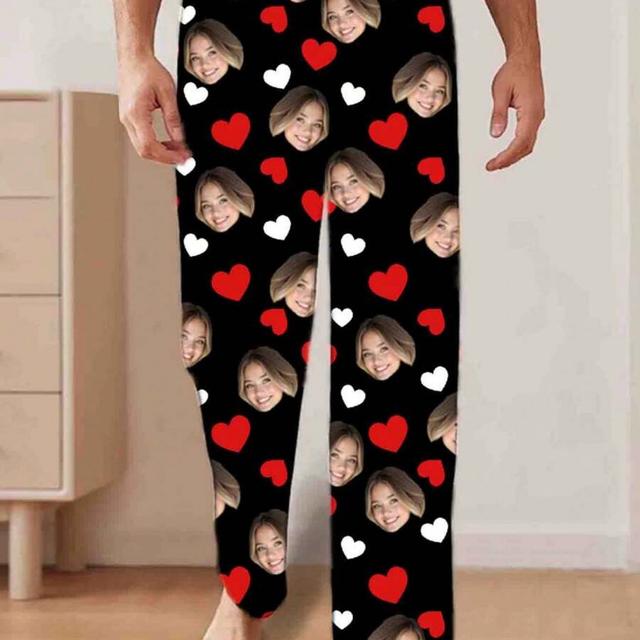 TEMU Custom Men's Pajama Pants, And Unique, With Personalized Face/portrait Print Patterns, Colorful, Cute And , Fun And Personalized, Design, Ideal Gift For Him