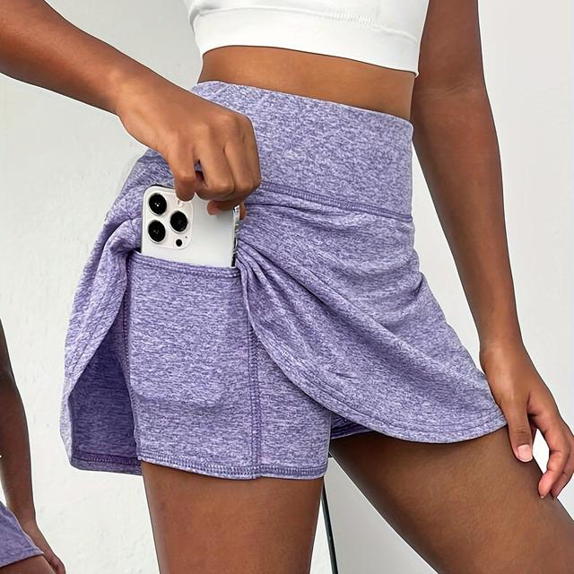 TEMU High-waisted Sports Skirt Pants With Pockets For Mobile Phones