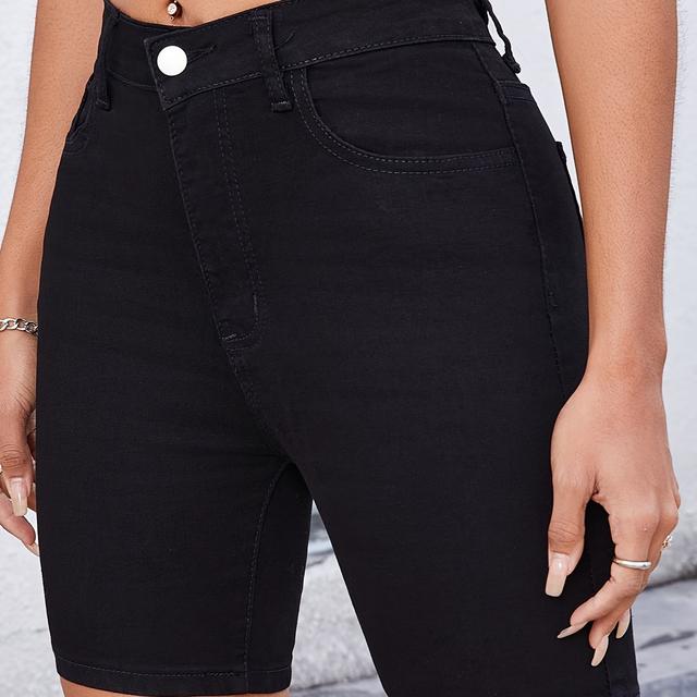 TEMU Women's Fitted Stretchy Denim Shorts