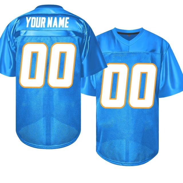 TEMU جيرسي كرة القدم الأمريكية للرجال قابل للتخصيص بالاسم والرقم، مطرز، مناسب للاستخدام الخارجي والرياضات الترفيهية، مقاس من S إلى XL