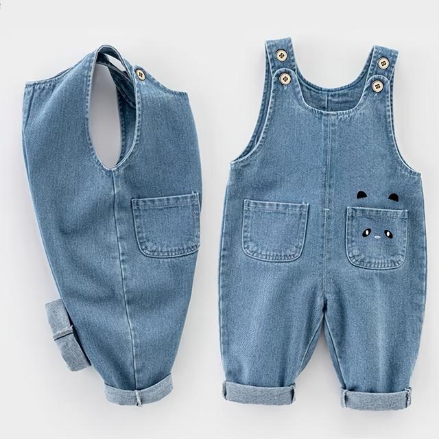 TEMU Baby Overalls Spring/autumn Style, Stylish Denim Children's Set For Girls, Spring Boys' Denim Pants, Children's Trousers, Perfect For Outdoor