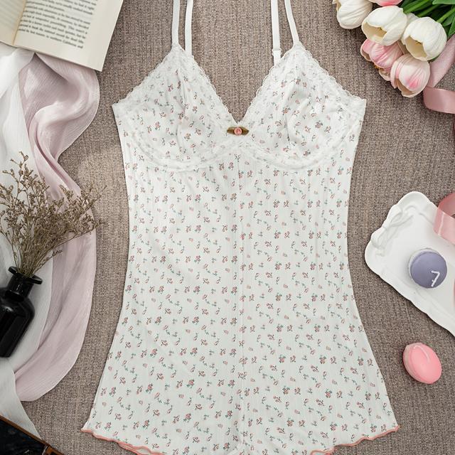 TEMU Women's Striped Floral Print Jumpsuit Pajamas