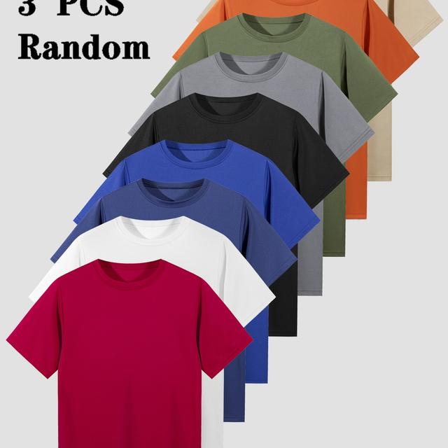 TEMU Conjunto Aleatório de Camisetas Clássicas de para Meninos, Adequadas para Vestir