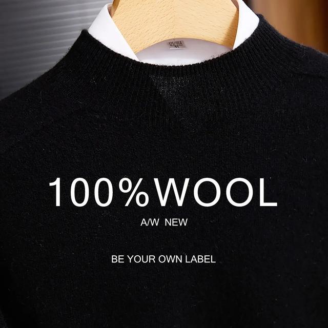 TEMU 【春・秋向け多機能ウェア】メンズ無地セーター、軽量プルオーバースタイル