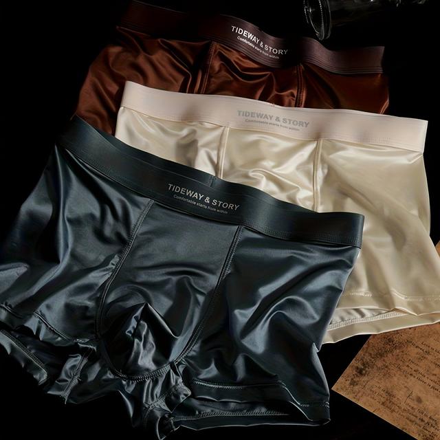 TEMU 4pcs Mixed Color 's Underwear - Smooth Ice Sports Breathable Quick-dry Men's Boxer Shorts