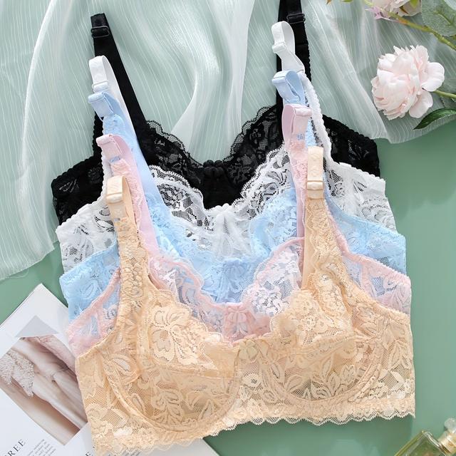 TEMU Set Of 5 Lace Sexy Bras For Women