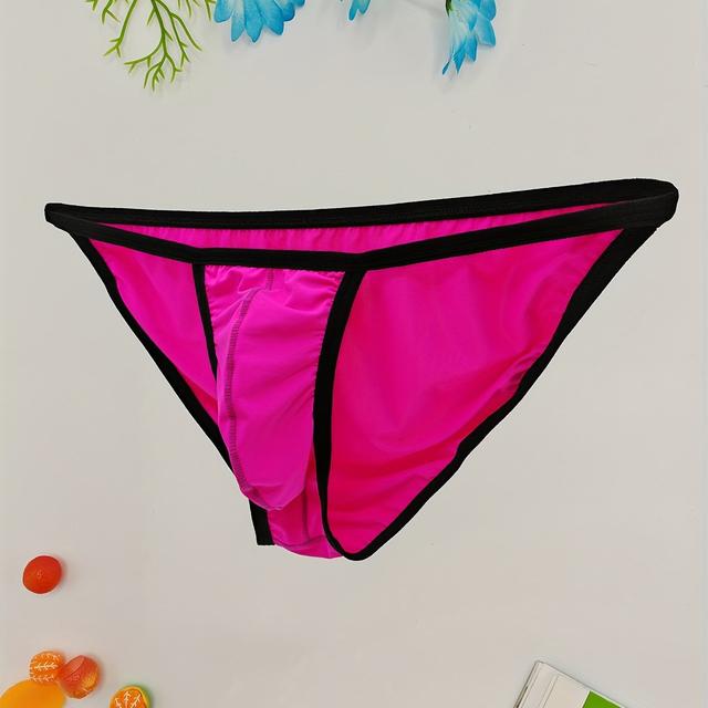 TEMU Heren Ice Slicky Fiber Stof Slipjes Comfortabel Ademend G-String Hipster Ondergoed Jeugdmode Lage Taille Snel Drogend Shorts