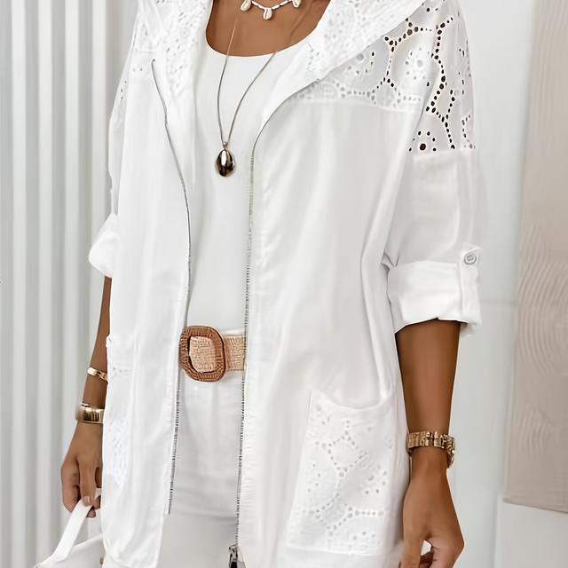 TEMU Plus Size, Lace Drawstring Jacket