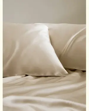 LILYSILK Taie D’Oreiller Brillant, Lisse, Doux Soie De Haute Qualité Pour Cheveux Soyeux Et Une Belle Peau Or De Gravier 65 X 65Cm