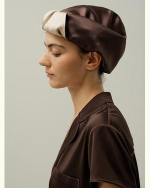 LILYSILK Silk Hair Cap 100% Silk Adjustable Night Cap Smooth Soft UK Chocolate Brown&Gravel Gold One Size