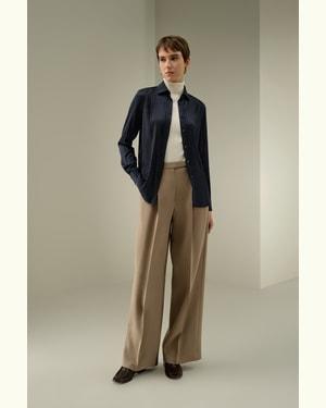 LILYSILK Chemise En Soie À Rayures Jacquard Extensible Soie Stretch Charmeuse Sophistiqué Et Élégant Douceur Contre La Peau Bleu Minuit Xs